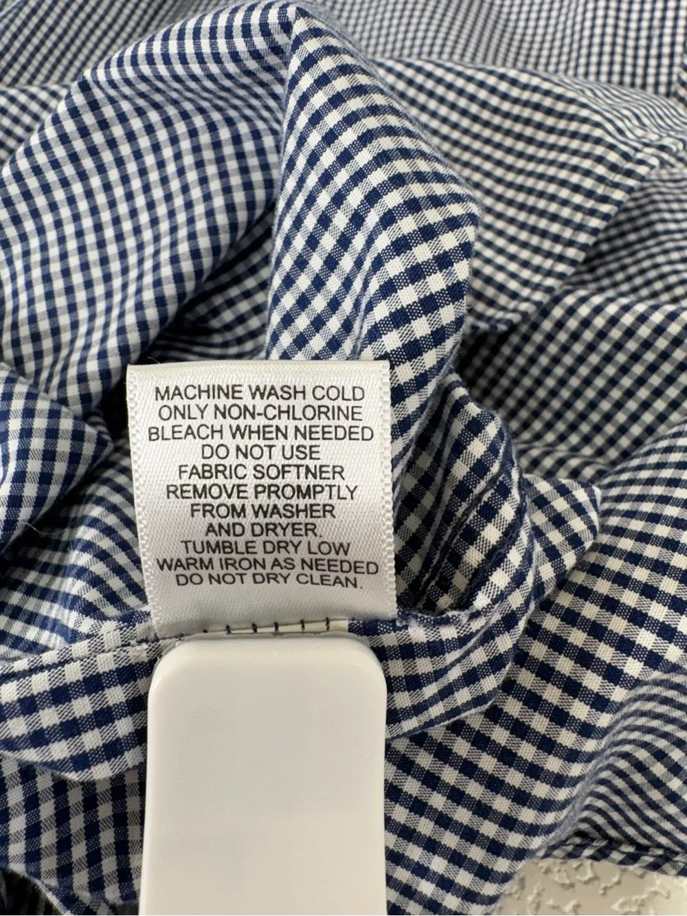 Banana Republic Men's Blue and White Micro-Check Button-Down Dress Shirt 3312